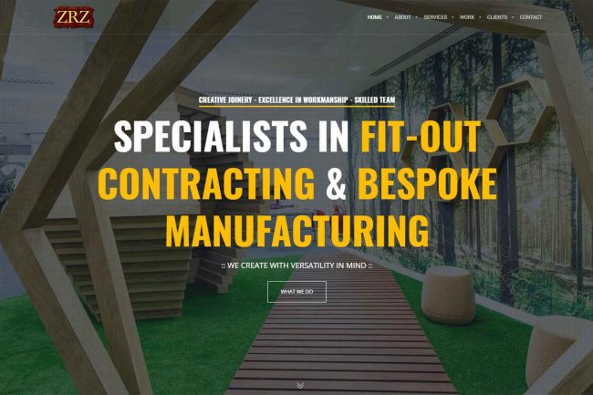 Bespoke joinery manufacturing and fitting website design and content