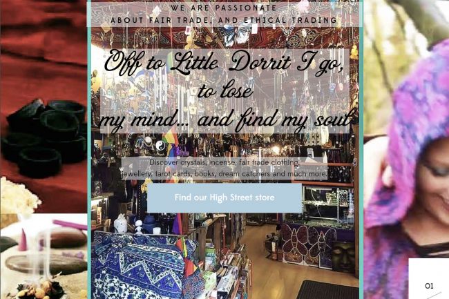 Website for a local Kent high street shop with ethical and fair trade products